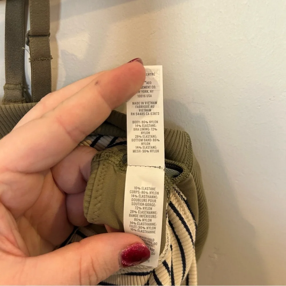 OFFLINE By Aerie Ribbed Scoop Sports Bra, Courtyard, Small